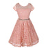 Big Girls Lace Glitter Stone Belt Special Occasion Skater Dress 8-14 - SophiasStyle.com